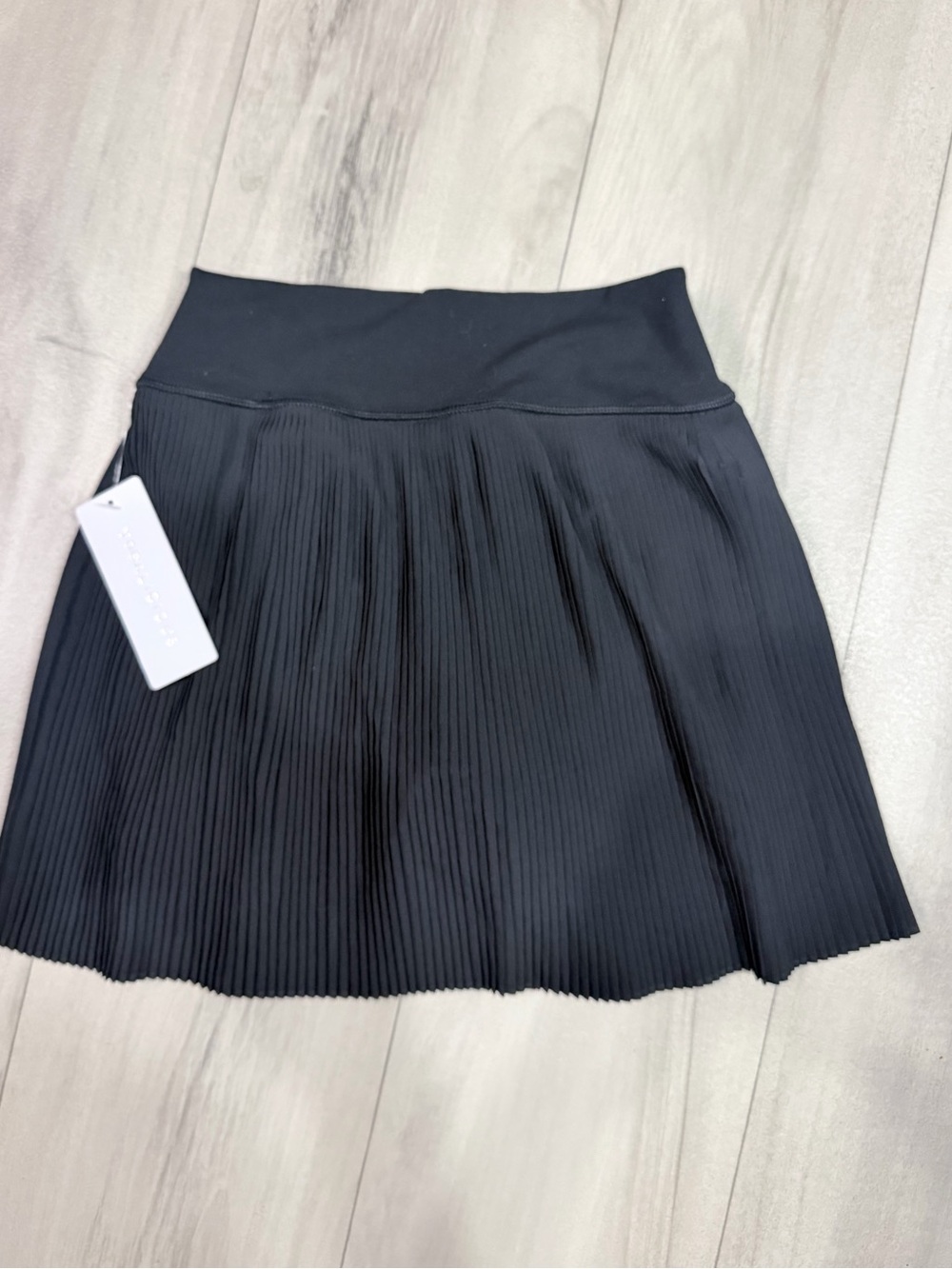 Yogalicious Black Pleated Skater Skirt with Wide Waistband